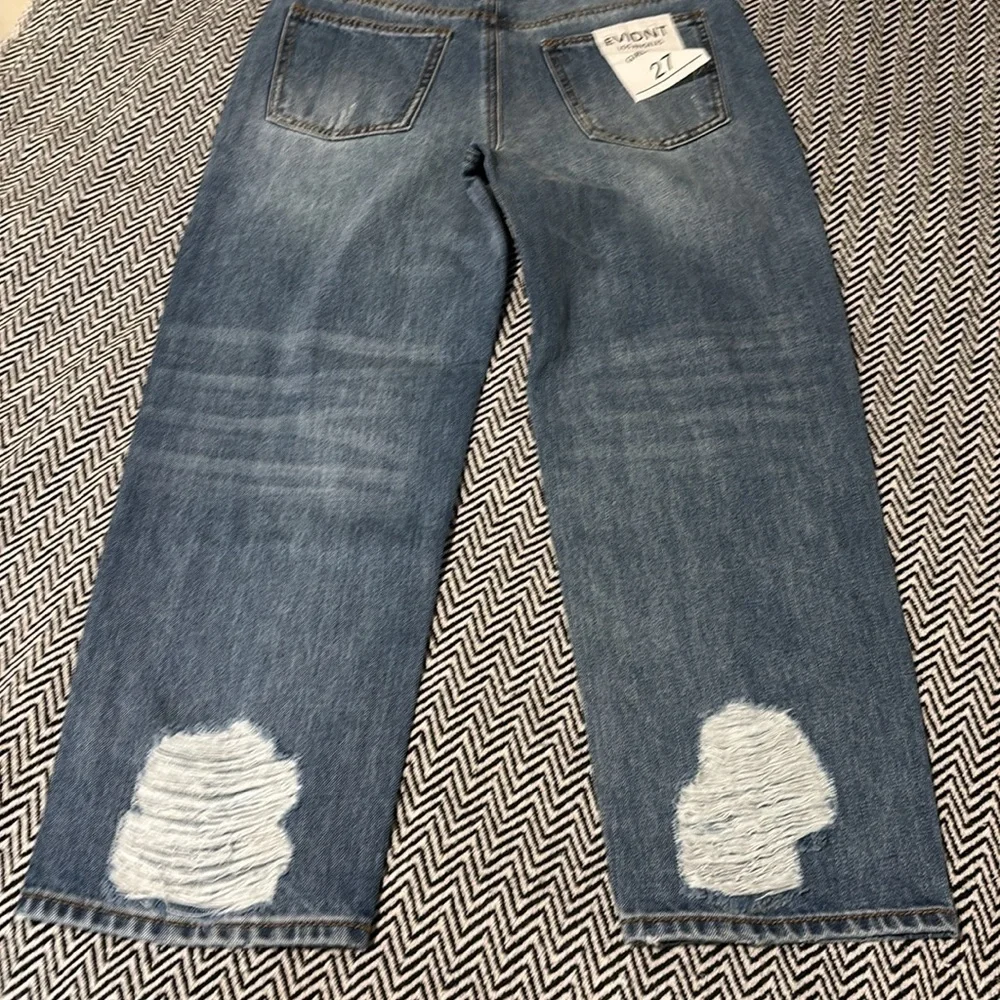 EVIDNT Malibu Medium Wash Distressed Girlfriend Jeans | Sz 27 - Picture 11 of 11